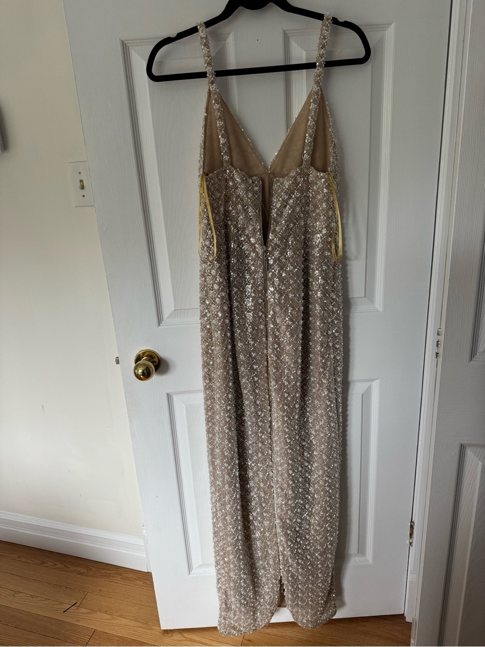 Bronx and Banco Blush Beaded Strapless Evening Gown - Picture 4 of 4